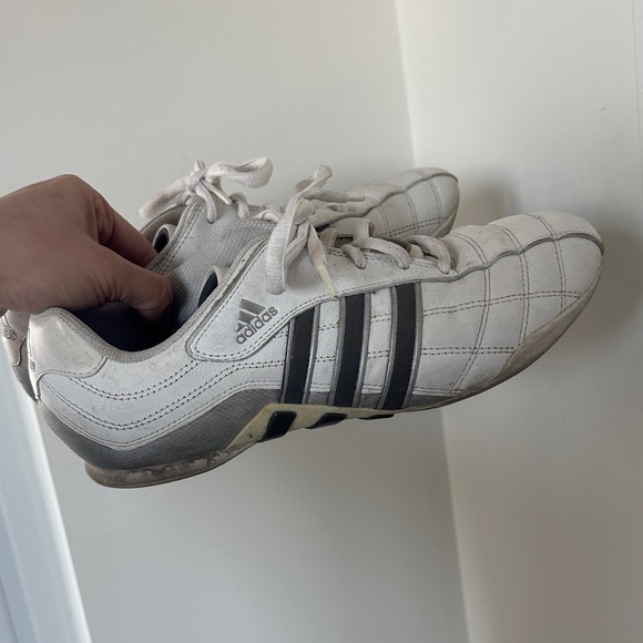 Vintage adidas Kundo White Sneakers with Gray Stripes Taekwondo - Picture 2 of 4